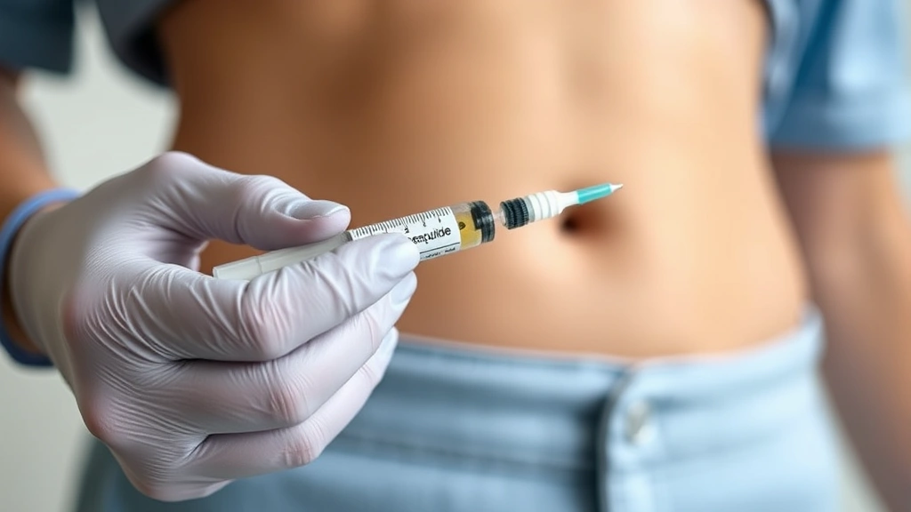 how long does it take for semaglutide to suppress appetite - Close-up of a person's hand holding a semaglutide injection pen, mid-injection i