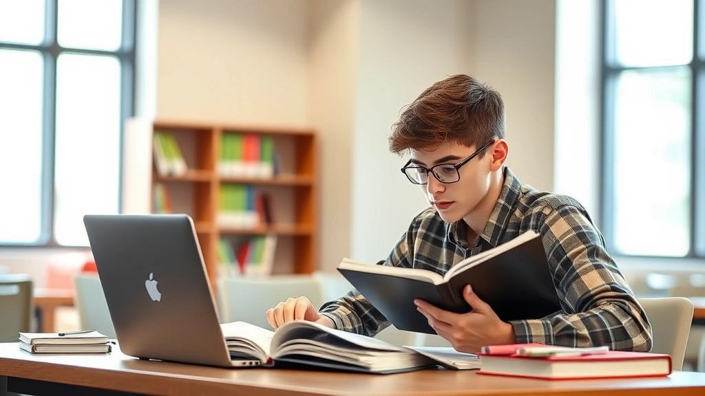 how long does it take to become a physical therapist - Realistic photo of a young adult student studying science textbooks and notes at