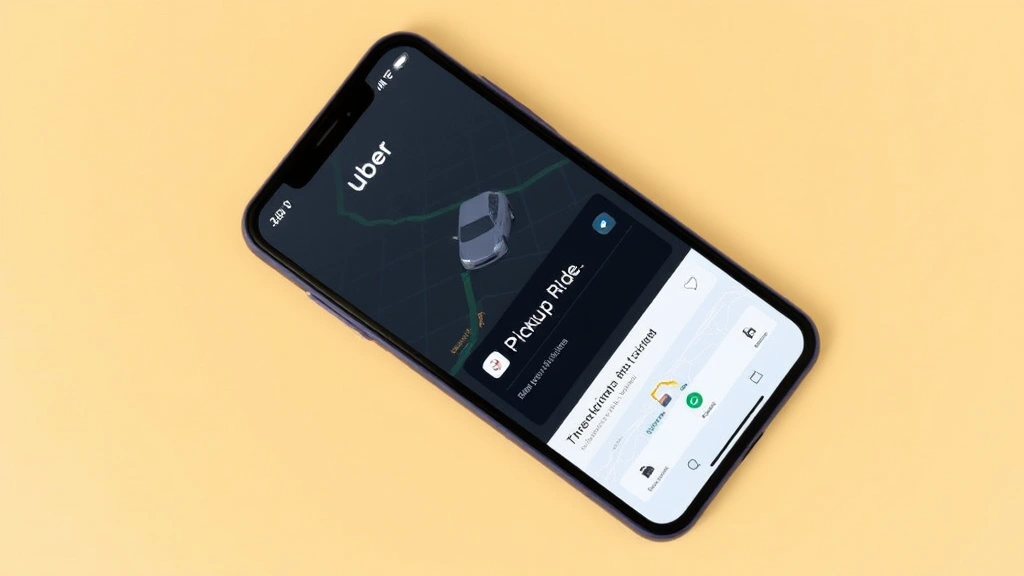 how to add a stop on uber - Overhead shot of a smartphone displaying the Uber app with an active ride showin