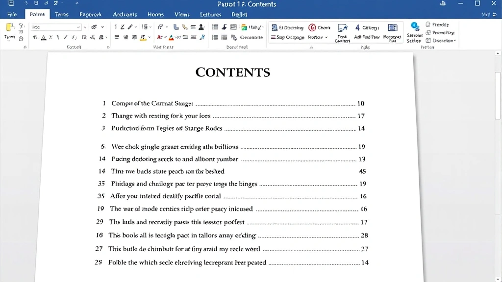 how to add table of contents in word