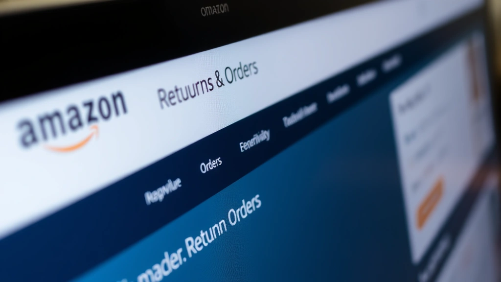 how to archive an order on amazon - Close-up of a computer monitor showing the Amazon Returns & Orders page with the