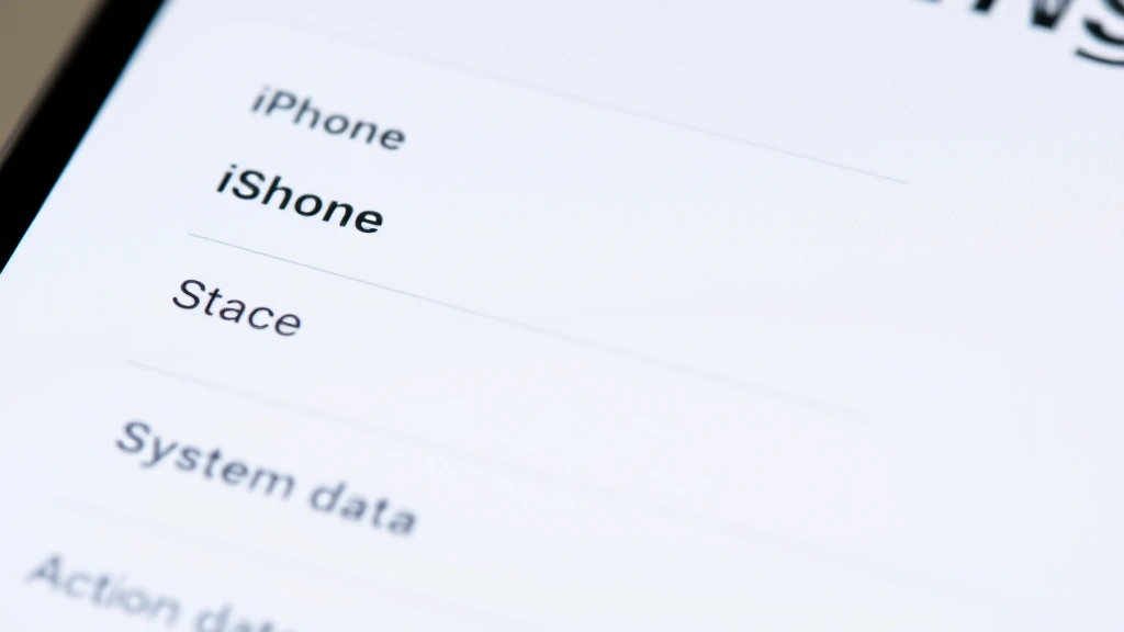 how to clear system data on iphone - Close-up of iPhone settings screen showing iPhone Storage menu with system data