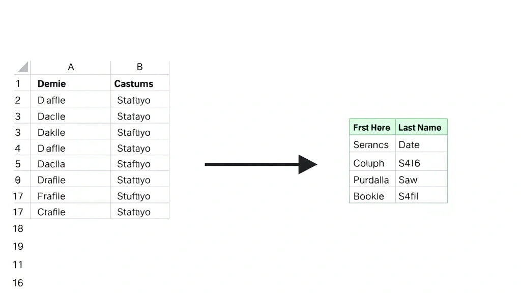 how to combine 2 columns in excel - Illustration of an Excel spreadsheet showing two separate columns with data (fir