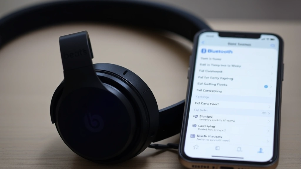 how to connect beats headphones - Close-up photograph of Beats headphones in pairing mode with LED indicator flash