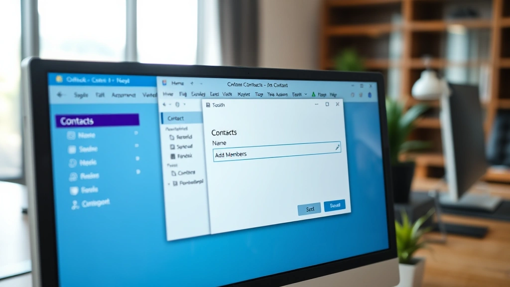 how to create a distribution list in outlook - A close-up view of a computer monitor displaying Outlook's Contacts folder with