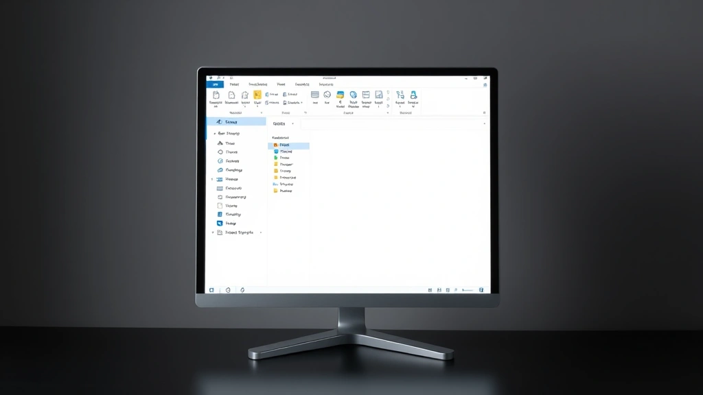 how to create a signature in outlook - A clean desktop computer screen showing the Outlook email client interface with