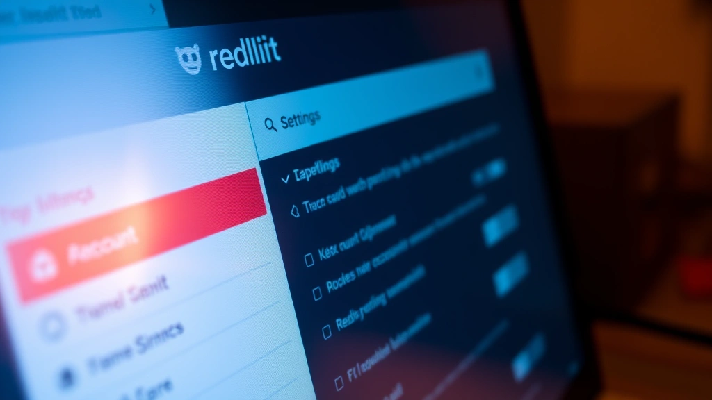 how to delete a reddit account - Close-up of a computer screen showing Reddit user settings menu with account opt