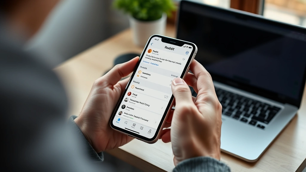how to delete reddit history - Close-up of a person's hands holding a smartphone displaying the Reddit app inte