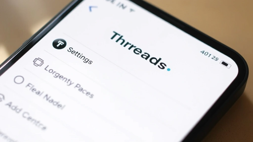 how to delete threads account - Close-up of a smartphone screen showing the Threads app settings menu with profi