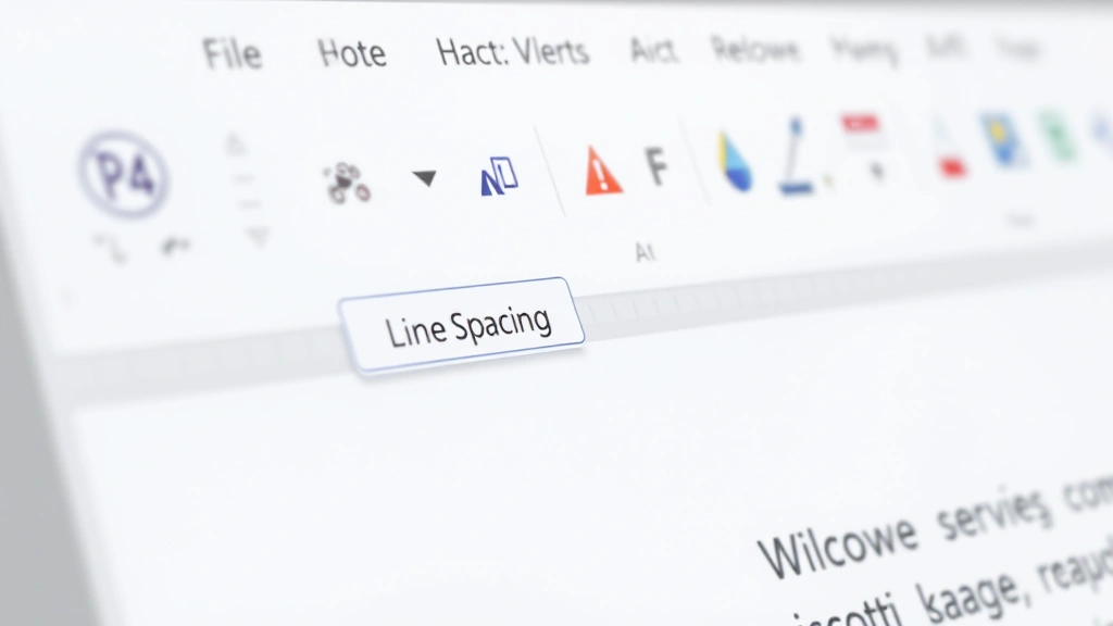 how to do double spacing in word - Close-up of Microsoft Word ribbon with Home tab visible, showing the Line Spacin