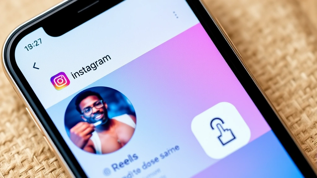 how to download instagram reels - Close-up of a smartphone screen showing the Instagram Reels interface with the b