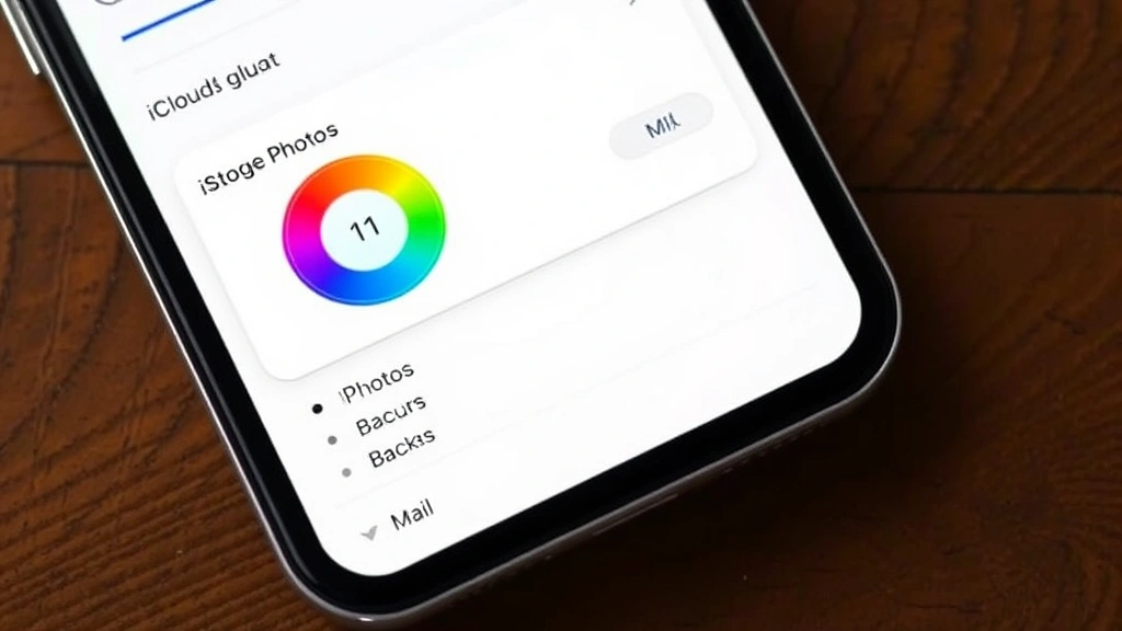 how to free up icloud storage - A close-up overhead shot of an iPhone screen showing the iCloud storage settings