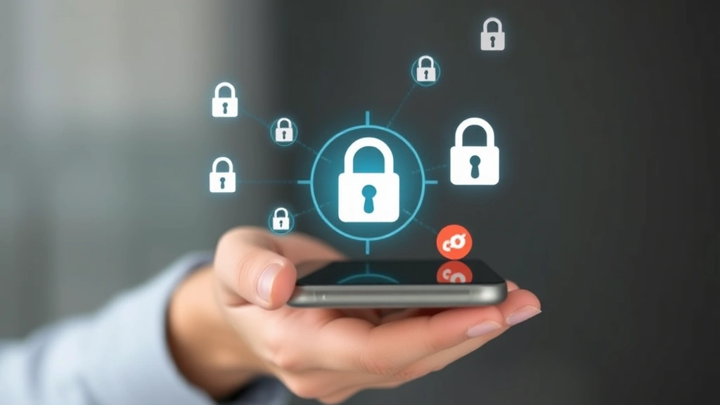 how to hack instagram - Person holding smartphone with security lock icon and padlock symbols floating a