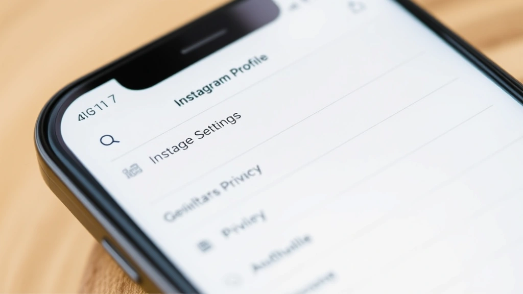 how to hide following list on instagram - Close-up of a smartphone screen showing Instagram profile settings menu with pri