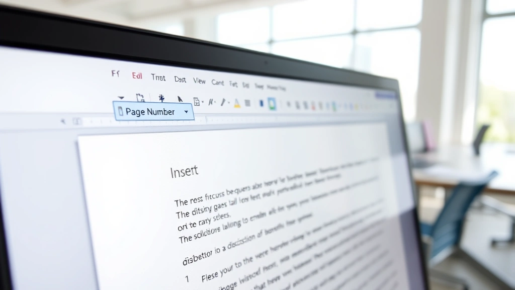 how to insert page numbers in word - Close-up of a Microsoft Word document open on a computer screen, showing the Ins