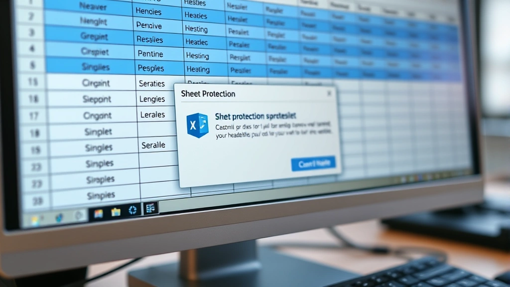 how to lock rows in excel - Photorealistic close-up of a computer monitor displaying an Excel spreadsheet wi