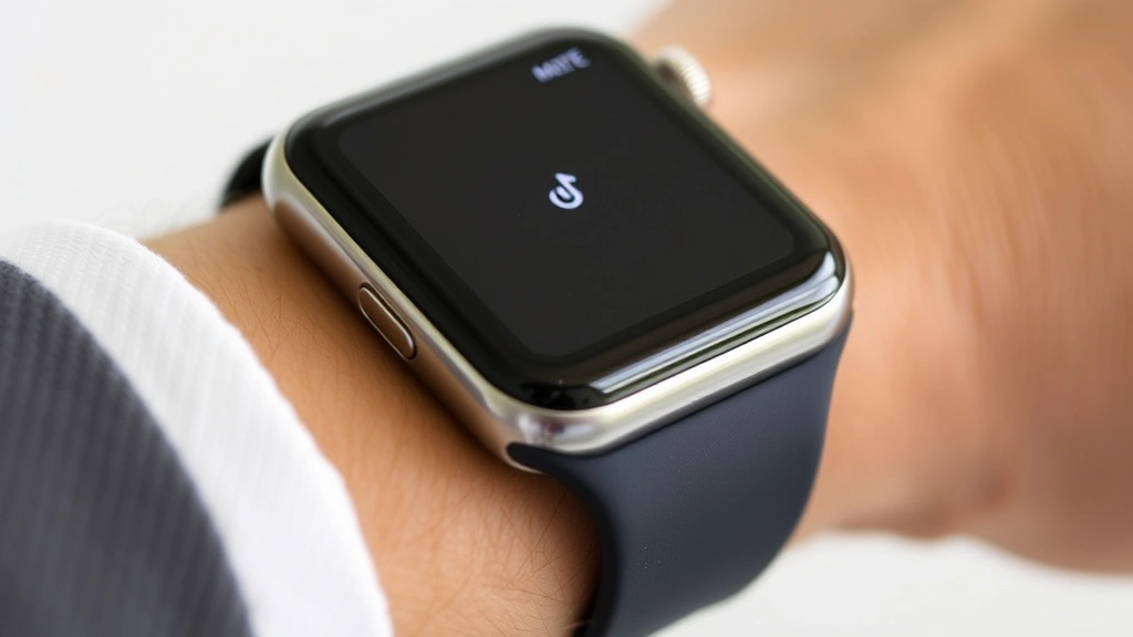 how to mute apple watch - Close-up of an Apple Watch Series 9 on a wrist showing the side button and mute