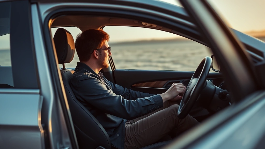 how to program a key fob - A person sitting in the driver's seat of a car with the door open