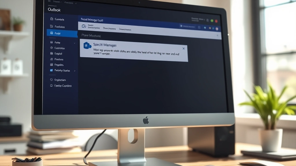how to recall message in outlook -
Photorealistic close-up of a computer monitor displaying Outlook message recall