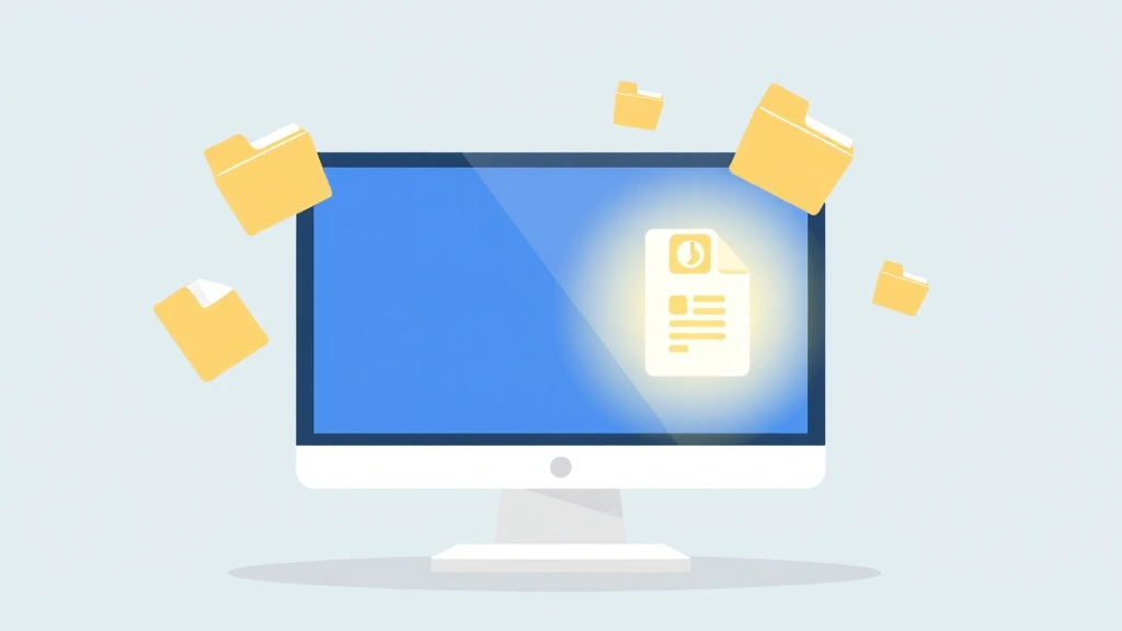 how to recover unsaved word document - Illustration of a computer screen showing Microsoft Word with a glowing recovery