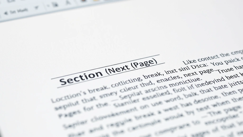 how to remove a section break in word - Close-up of a Microsoft Word document on a computer screen with formatting marks