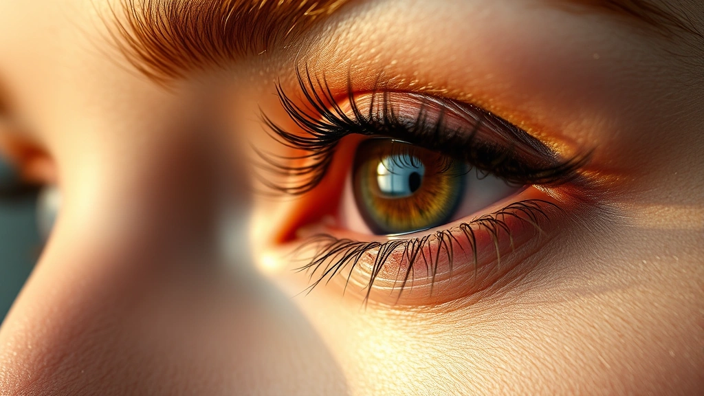 how to remove lash extensions at home - Close-up of a woman's eye with lash extensions visible, warm lighting, professio