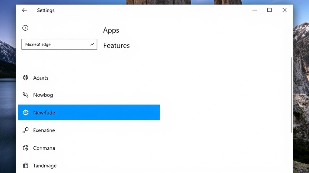 how to remove microsoft edge - Close-up of a Windows Settings app window showing Apps & Features menu with Micr