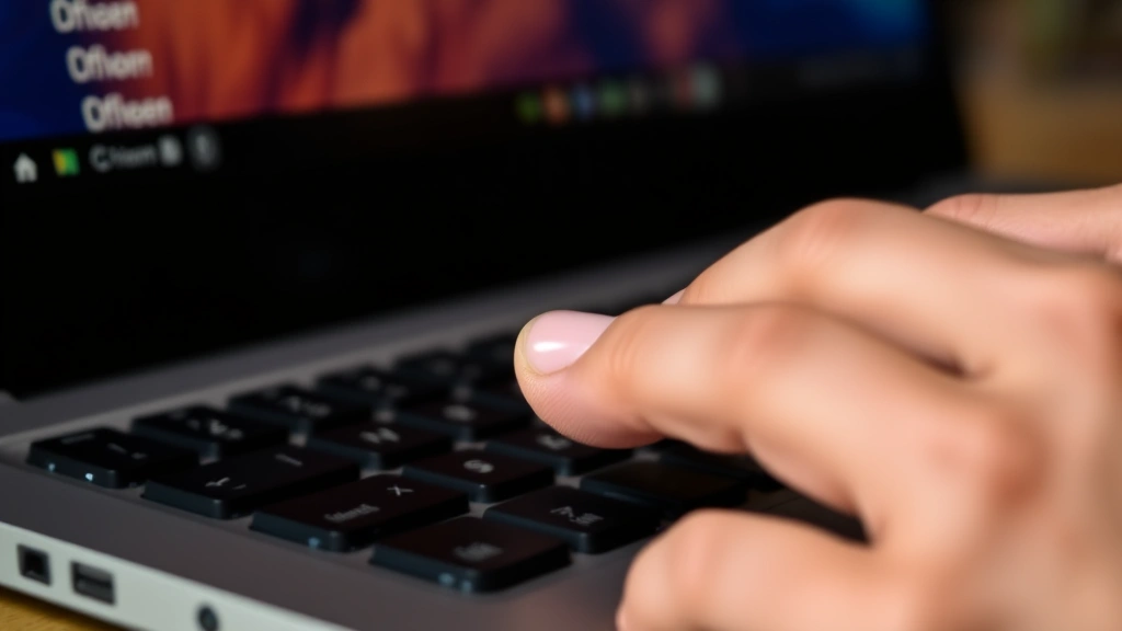 how to right click on chromebook - Close-up of a person's hand using two fingers on a Chromebook trackpad to right-
