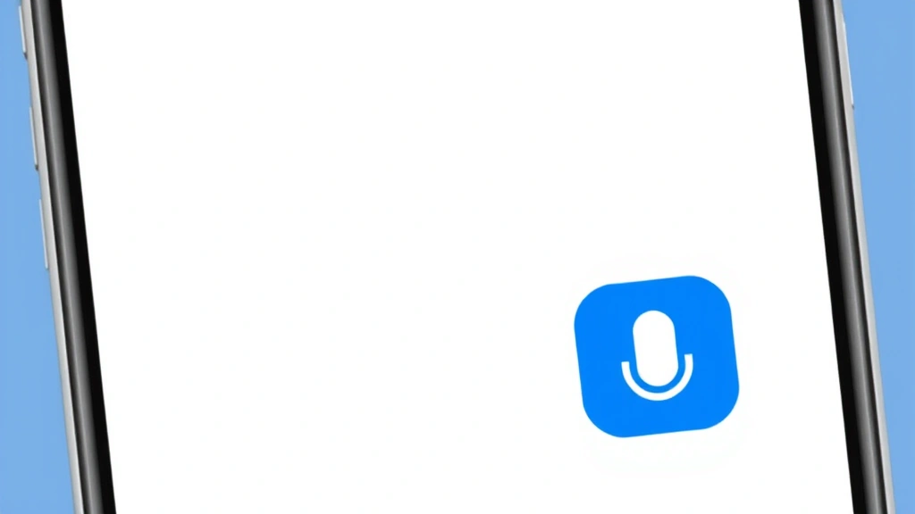 how to send voice message on iphone - Illustration of an iPhone screen showing the Messages app with a blue microphone