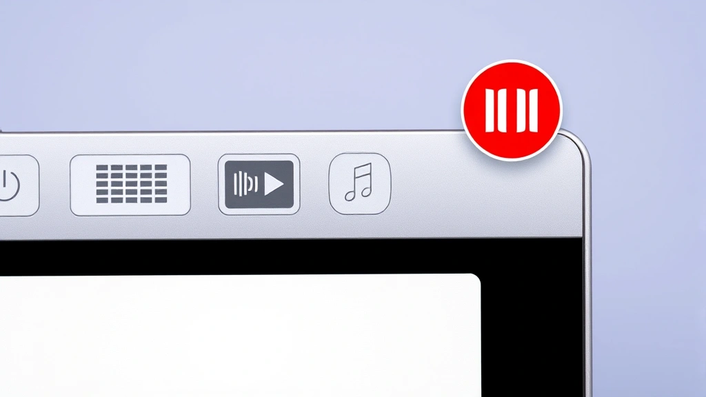 how to stop screen recording on mac - Close-up of a Mac menu bar in the top right corner showing a red recording indic