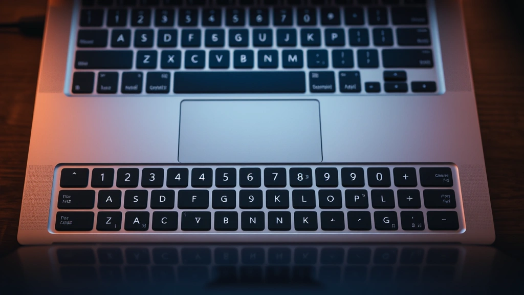 how to turn off hardware acceleration chrome - Close-up overhead shot of a laptop keyboard with the trackpad visible, warm ambi