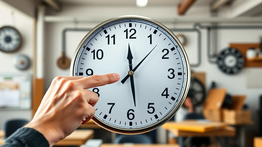 7am to 3pm is how many hours -
Photorealistic hands pointing at analog clock face from 7 to 3 position, worksh
