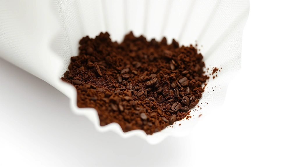 aeropress recipe -
Photorealistic close-up macro photography of AeroPress paper filter with coffee