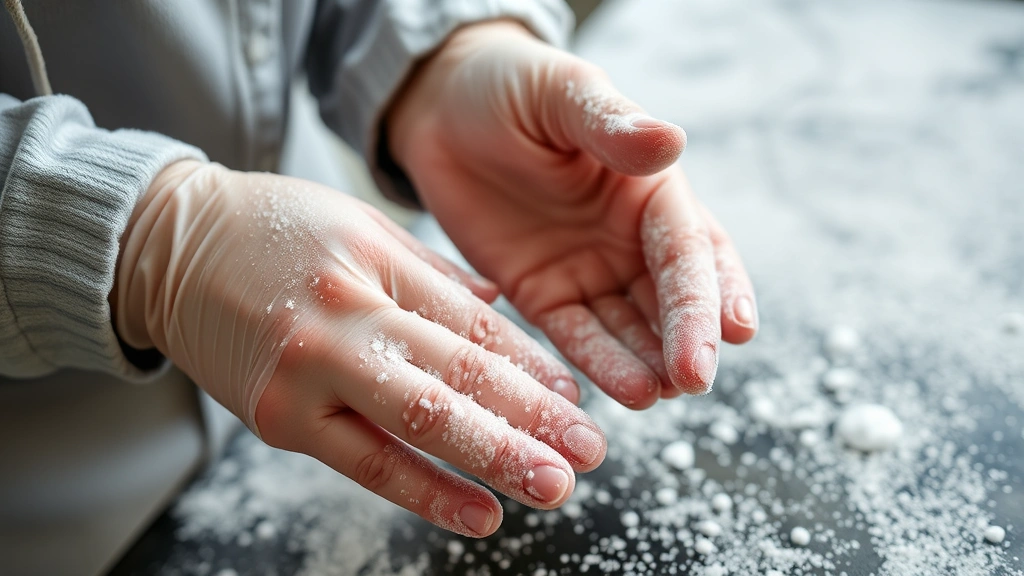 air fried tofu recipe -
hands in motion showing even coating technique
