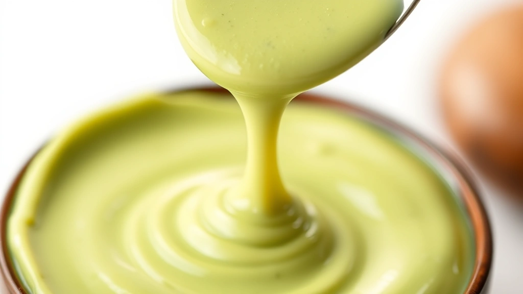avocado crema recipe -
photorealistic close-up macro photography, silky smooth avocado crema texture b