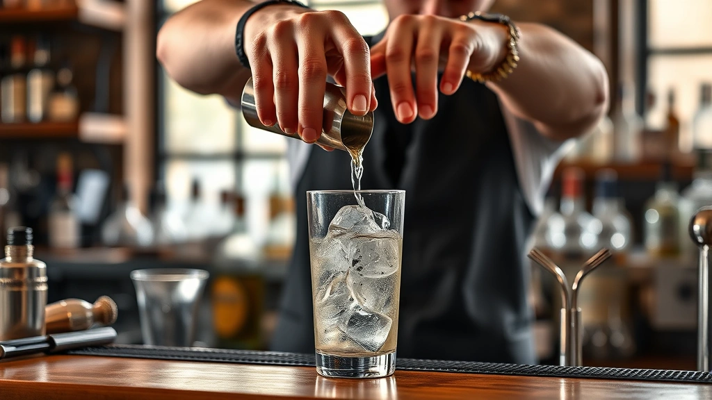 azalea cocktail recipe -
Photorealistic hands of bartender shaking cocktail in stainless steel shaker wi