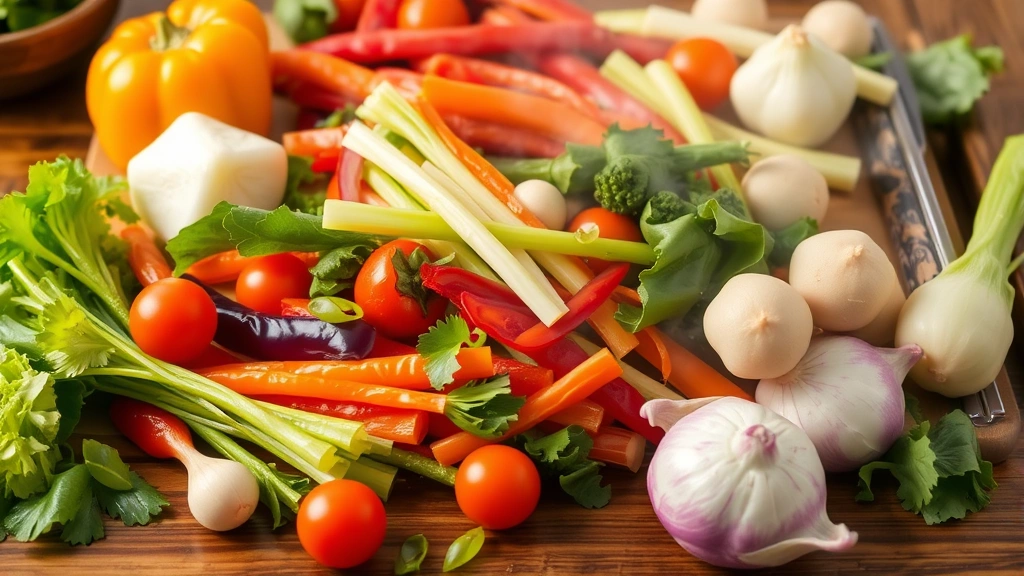 baby puree recipes -
fresh steamed vegetables scattered nearby