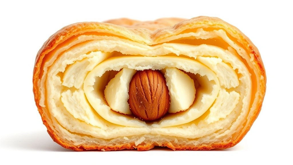 bear claw recipe -
photorealistic close-up macro photography of cross-section of baked bear claw s