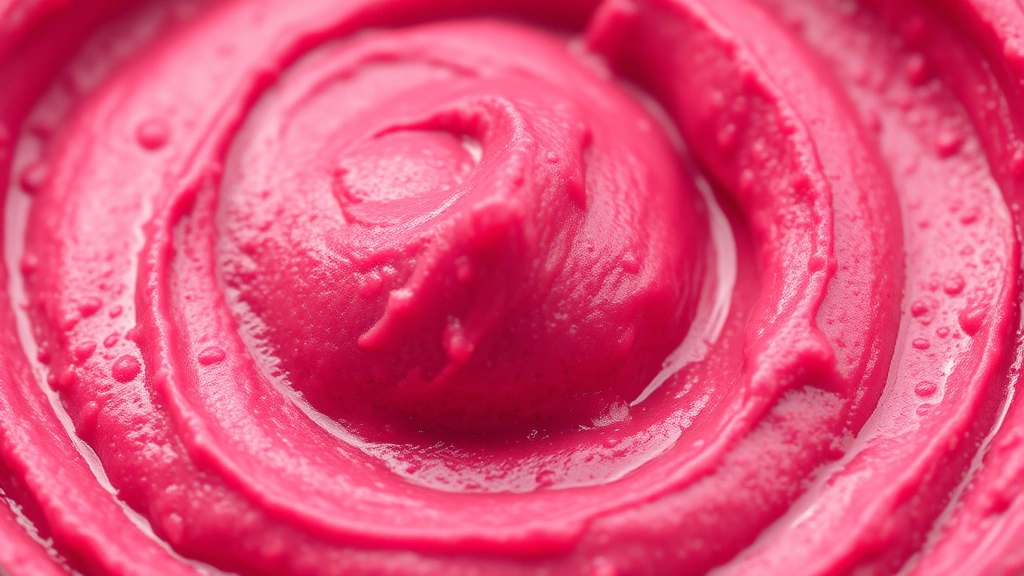beet hummus recipe -
photorealistic close-up macro photography, creamy beet hummus texture with smoo