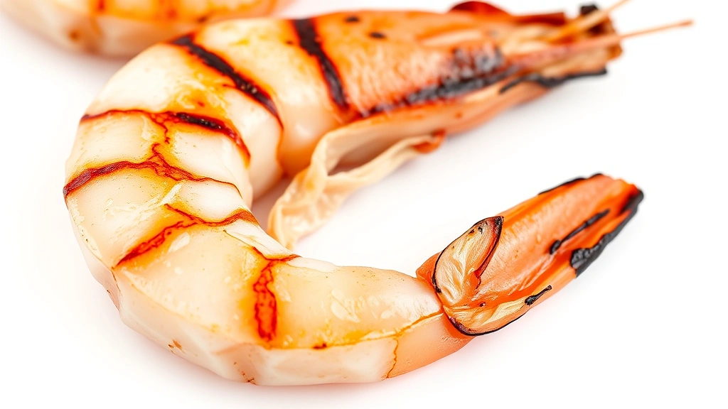 best summer recipes -
Photorealistic close-up macro photography of a perfectly seared grilled shrimp