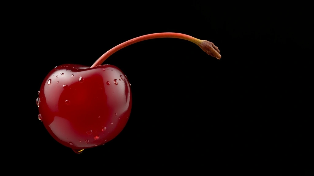 black manhattan recipe -
Photorealistic close-up macro photography of Luxardo cherry garnish on cocktail