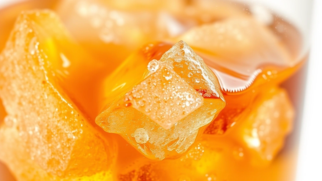 bourbon slush recipe -
Photorealistic close-up macro photography of bourbon slush texture showing ice