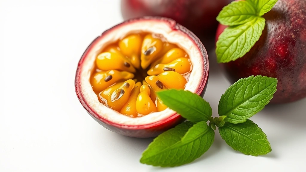 brazilian mounjaro recipe -
Photorealistic close-up macro photography of passion fruit pulp with seeds, fre