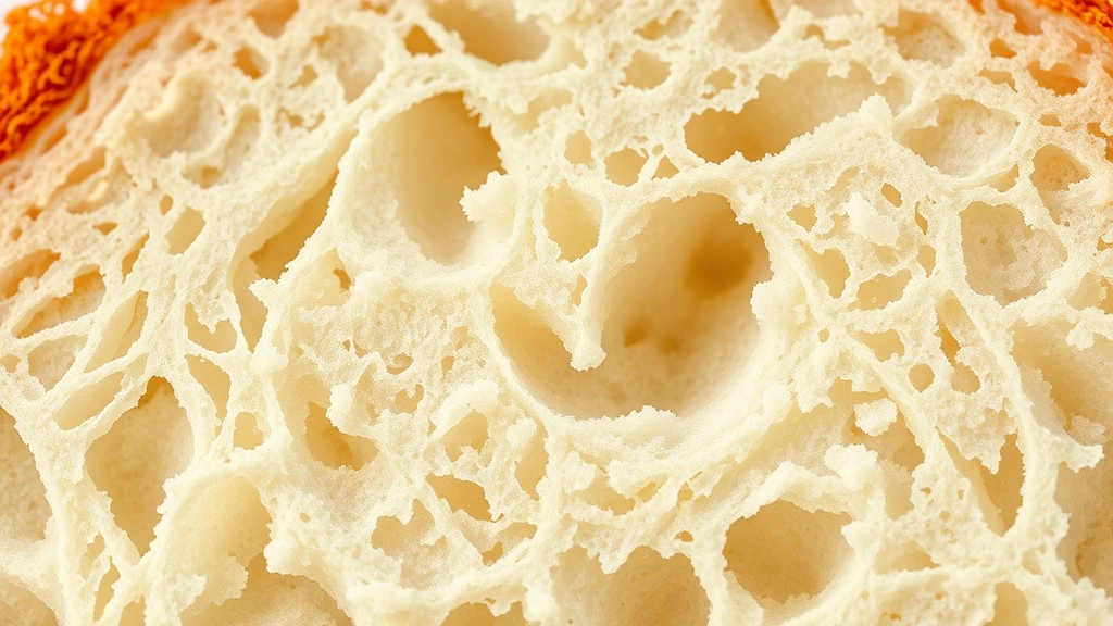 bread recipe no yeast -
photorealistic close-up macro of beer bread crumb structure showing air pockets