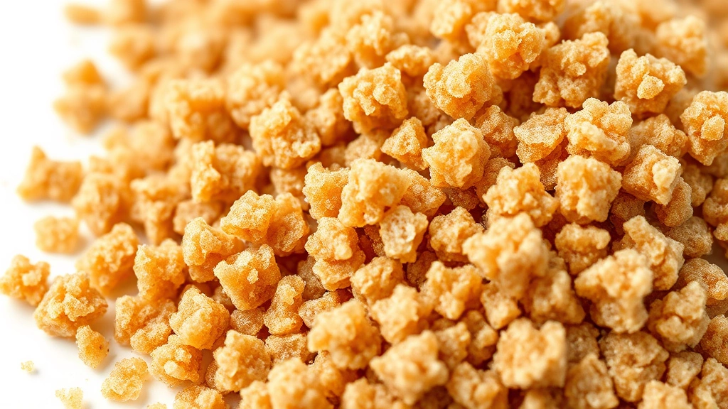 brown sugar recipe -
photorealistic close-up macro photography of brown sugar granules with molasses