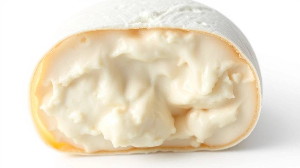 burrata cheese recipe -
photorealistic close-up macro of burrata cheese cross-section showing creamy fi