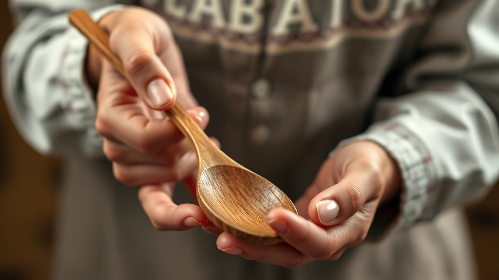butter beans recipe -
Photorealistic hands holding a wooden spoon
