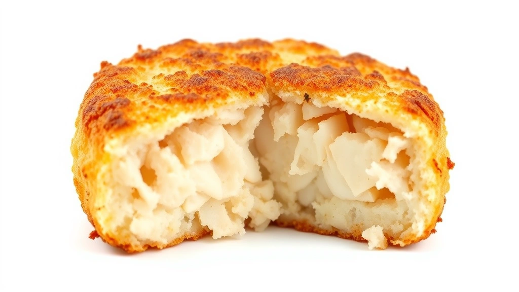 canned crab meat recipes -
Photorealistic macro photography of a cross-section of a crispy-outside, tender