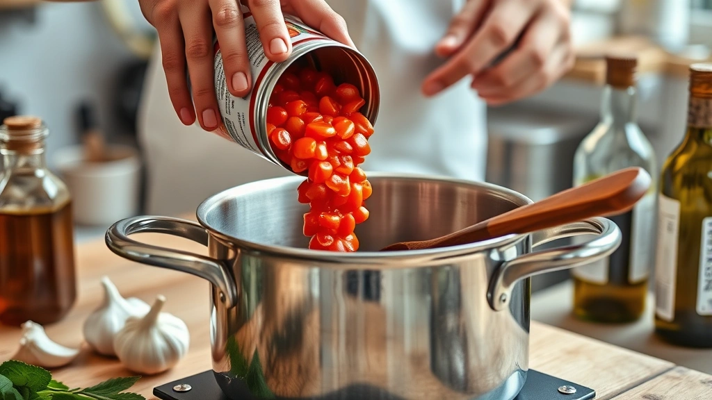 canned tomatoes recipe -
photorealistic hands working, workshop setting, professional photography, no te