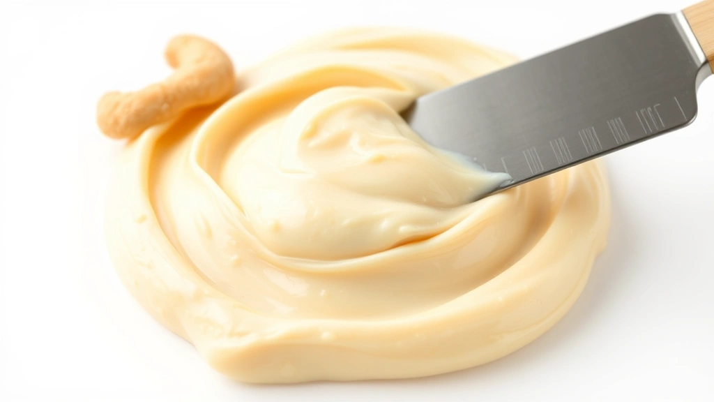 cashew cheese recipe -
photorealistic close-up macro photography of creamy cashew cheese texture with 